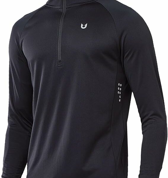 NORTHYARD Men's Running Shirt Long Sleeve Quarter Zip Pullover Moisture Wicking Quick Dry Athletic Workout Shirts