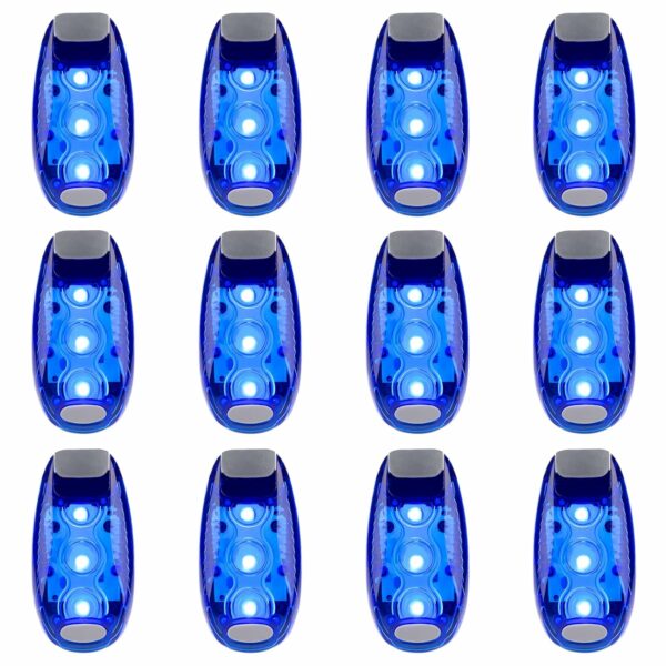 12 Pack Led Safety Light, Safety Light, High Visibility Strobe Running Lights Used for Bicycle, Walking Etc. Clip-On Running Lights Clip to Clothes Strap to Wrist, Bike Or Anywhere