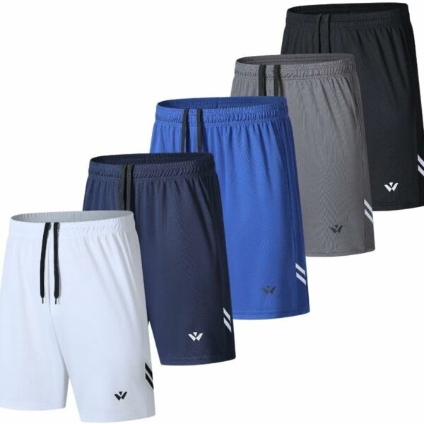 3/5 Pack Athletic Gym Mens Shorts Quick Dry Basketball Shorts with Pockets for Workout Running Casual Activewear