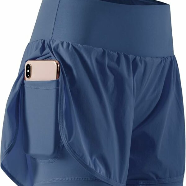 CADMUS 2 in 1 Women's Workout Shorts for Athletic Gym Running Shorts with Phone Pockets