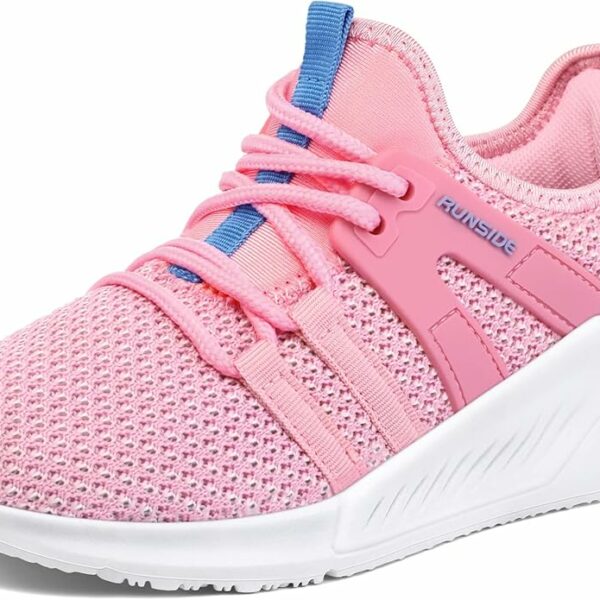 RUNSIDE Boys Girls Tennis Shoes Kids Lightweight Breathable Sneakers Lace-up