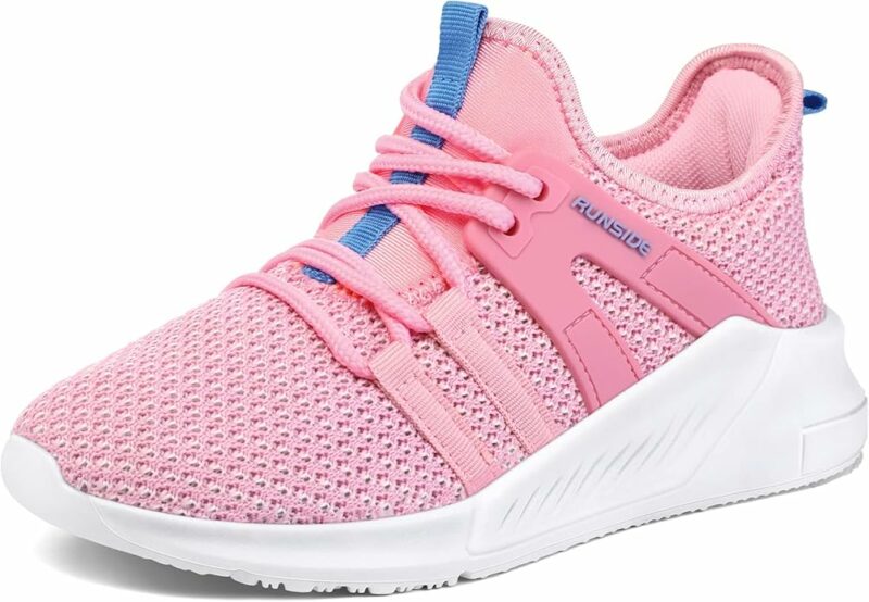 RUNSIDE Boys Girls Tennis Shoes Kids Lightweight Breathable Sneakers Lace-up