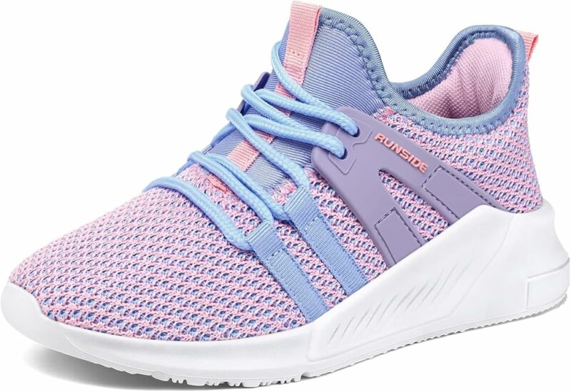 RUNSIDE Boys Girls Tennis Shoes Kids Lightweight Breathable Sneakers Lace-up - Image 3