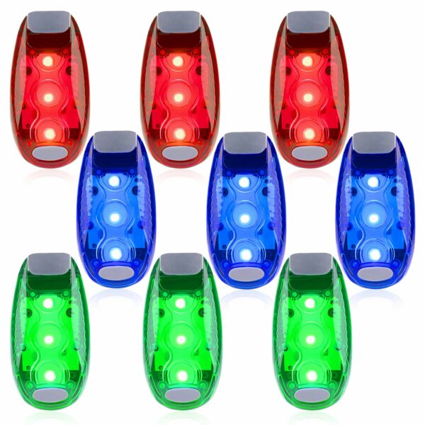 9 Pack Led Safety Light, Safety Light, High Visibility Strobe Running Lights Used for Bicycle, Walking Etc. Clip-On Running Lights Clip to Clothes Strap to Wrist, Bike Or...