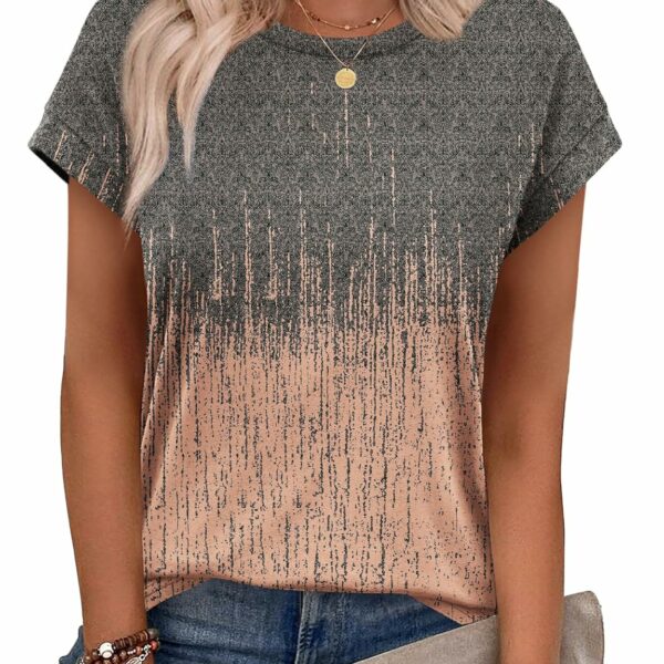 Alaroo Womens Summer Tops Short Sleeve Shirts Crew Neck Cute Trendy Tunic Blouses (S-3XL)
