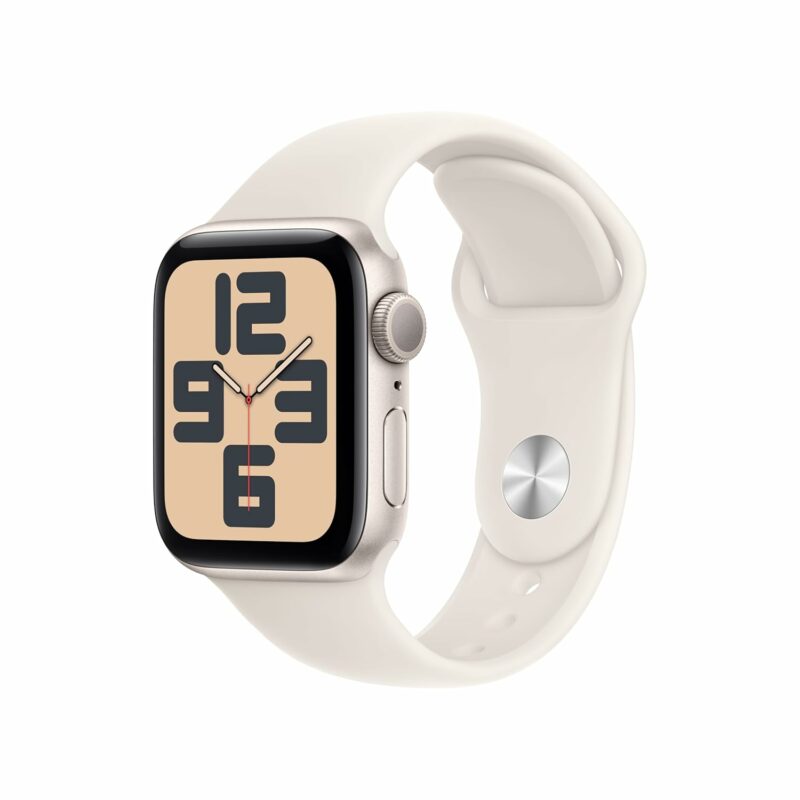 Apple Watch SE (2nd Gen) [GPS 40mm] Smartwatch with Starlight Aluminum Case with Starlight Sport Band S/M. Fitness and Sleep Trackers, Crash Detection, Heart Rate Monitor,...