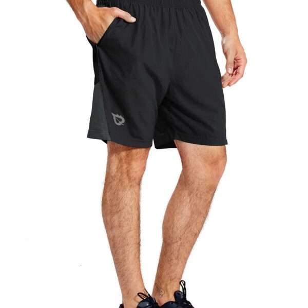 baleaf Men's 7" Running Shorts with Mesh Liner Zipper Pocket for Athletic Workout Gym