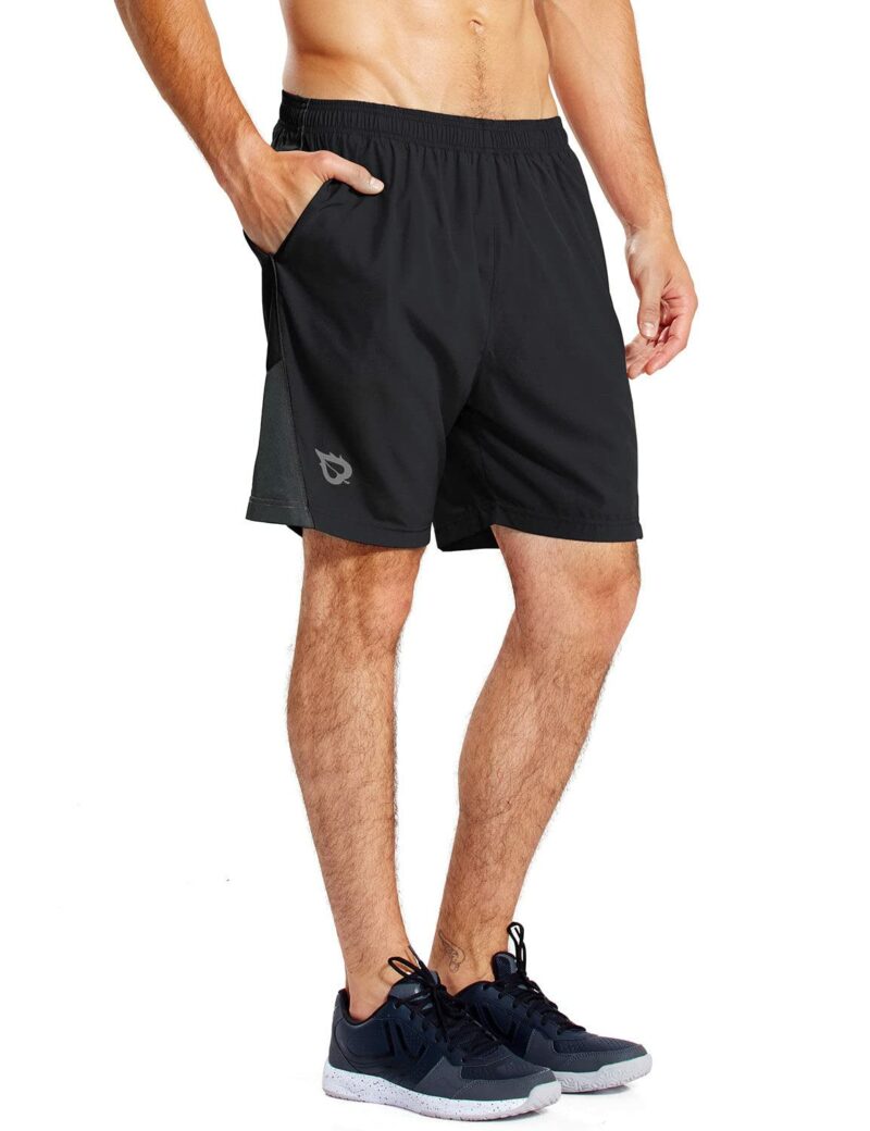 baleaf Men's 7" Running Shorts with Mesh Liner Zipper Pocket for Athletic Workout Gym