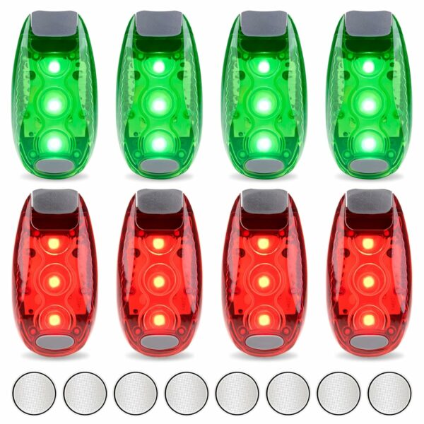 Bike Light, 8 Pack LED Safety Light, High Visibility Strobe Running Lights Used for Bicycle, Kayak,Backpack,Walking,Clip-On Running Lights Clip to Clothes Strap to Wrist, Extra...