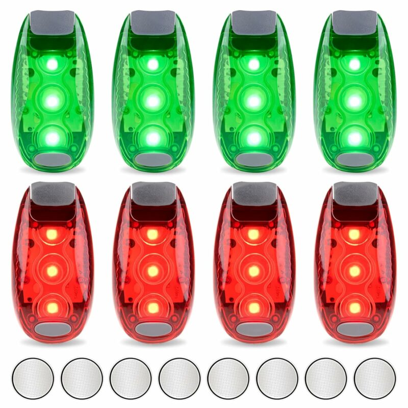 Bike Light, 8 Pack LED Safety Light, High Visibility Strobe Running Lights Used for Bicycle, Kayak,Backpack,Walking,Clip-On Running Lights Clip to Clothes Strap to Wrist, Extra...