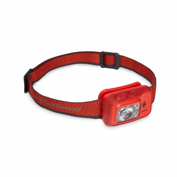BLACK DIAMOND Spot 400-R Rechargeable LED Headlamp, Waterproof and Dimmable for Camping, Hiking, Running, Hunting, Work with Red Light Headlamp Mode