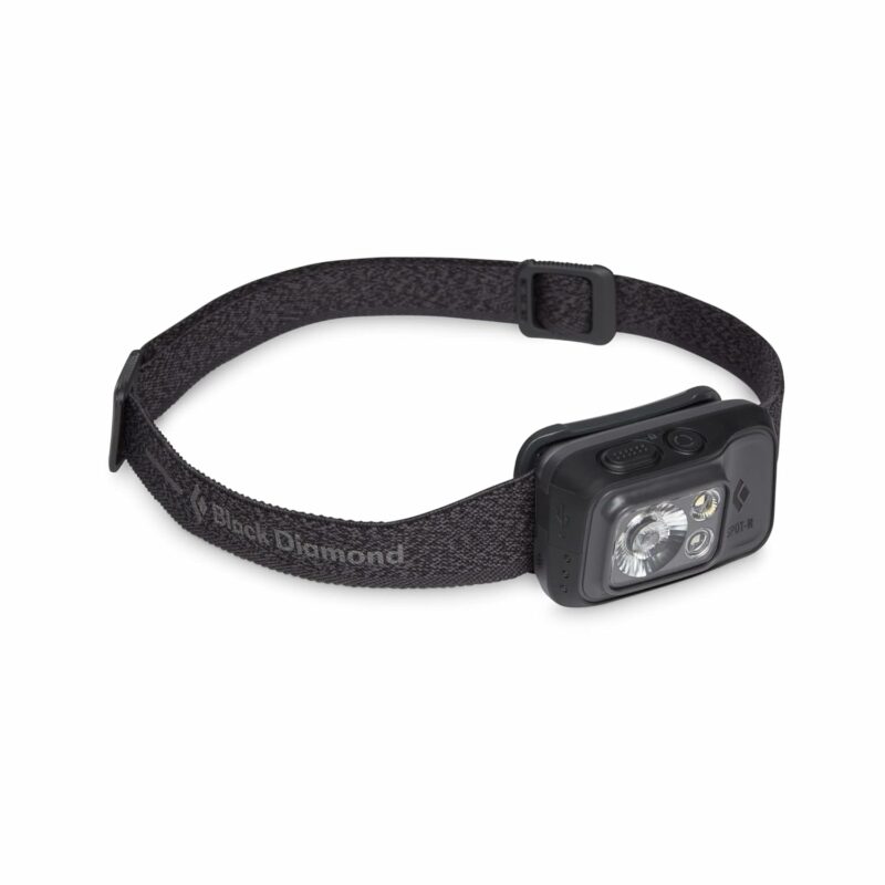 BLACK DIAMOND Spot 400-R Rechargeable LED Headlamp, Waterproof and Dimmable for Camping, Hiking, Running, Hunting, Work with Red Light Headlamp Mode