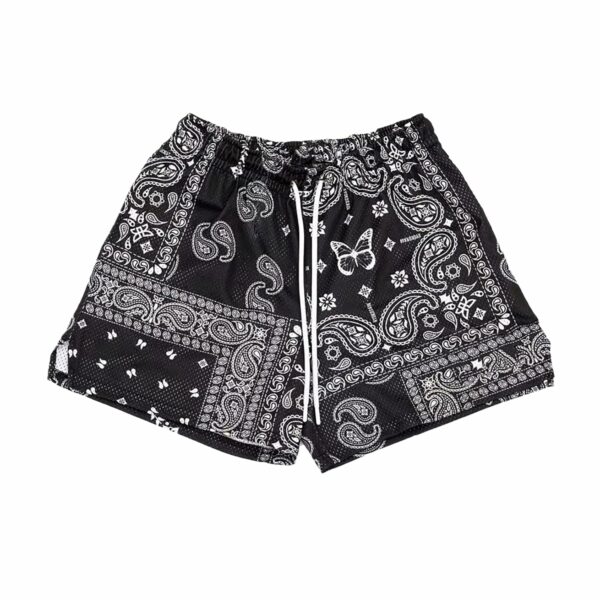 BOOMLEMON Mens Paisley Shorts Mesh Graphic Print Retro Casual Shorts Athletic Gym Basketball Running Short Pants