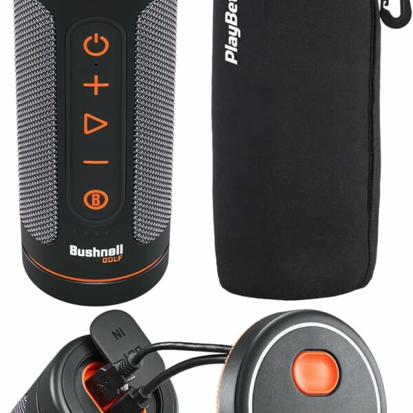 Bushnell Wingman 2 Golf Speaker with GPS (2024) | Remote Controlled Voice GPS Distances, Music, 40,000+ Courses, BITE Magnetic Cart Mount - Bundle with PlayBetter Protective...