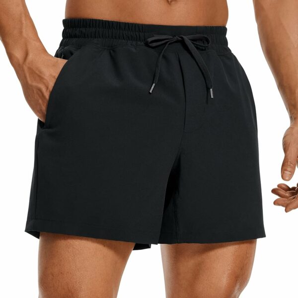 CRZ YOGA Men's Linerless Workout Shorts - 5'' Lightweight Quick Dry for Running Sports Athletic Gym with Pockets