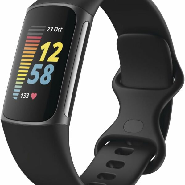 Fitbit Charge 5 Advanced Health & Fitness Tracker with Built-in GPS, Stress Management Tools, Sleep Tracking, 24/7 Heart Rate and More, Black/Graphite, One Size (S &L Bands...
