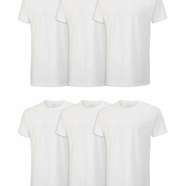 Fruit of the Loom Men's Undershirts, Moisture Wicking & Tag Free, Short Sleeve Crew T-Shirts