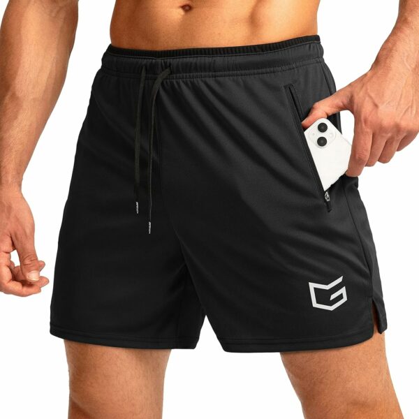 G Gradual Men's Running Shorts with Zipper Pockets Quick Dry Gym Athletic Workout 5" Shorts for Men