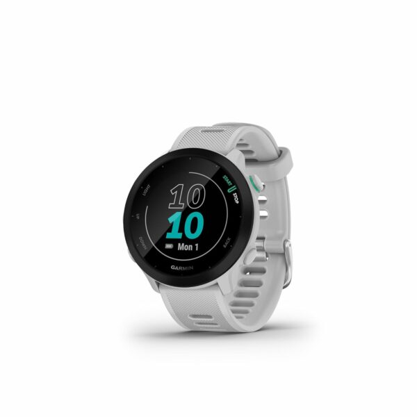 Garmin Forerunner 55, GPS Running Watch with Daily Suggested Workouts, Up to 2 weeks of Battery Life, White