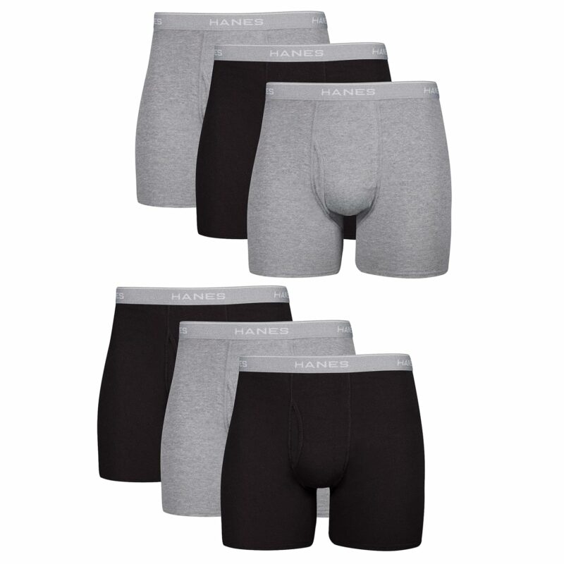 Hanes Men's Boxer Briefs, Cool Dri Moisture-Wicking Underwear, Cotton No-Ride-up for Men, Multi-Packs