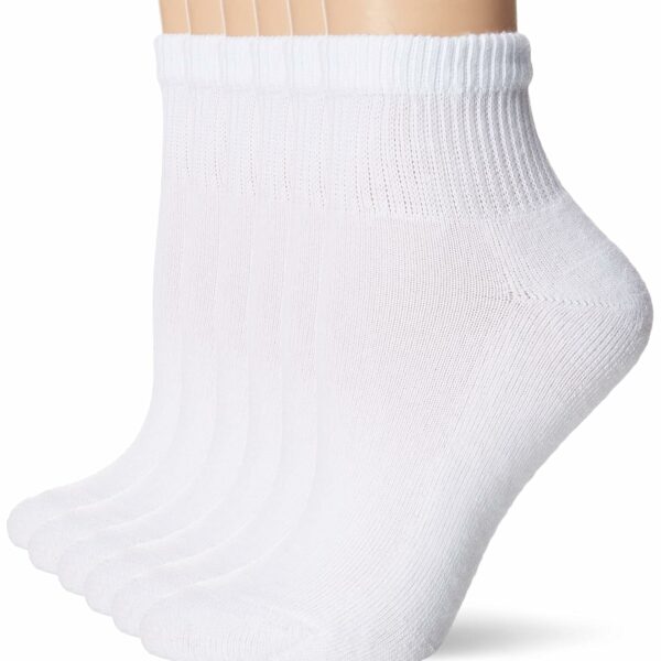 Hanes Women's Ultimate Comfort Toe Seamed Ankle Socks Pack Of 6