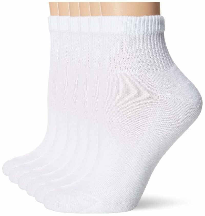 Hanes Women's Ultimate Comfort Toe Seamed Ankle Socks Pack Of 6