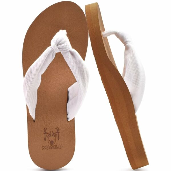 KuaiLu Flip Flops for Women with Arch Support Yoga Mat Comfortable Summer Beach Walking Thong Cushion Sandals Slip On Indoor Outdoor