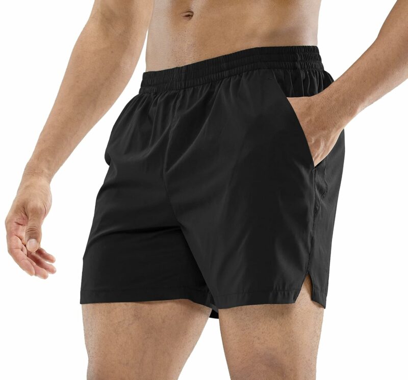 MIER Men's Workout Running Shorts Quick Dry Active 5 Inches Shorts with Pockets, Lightweight, Breathable