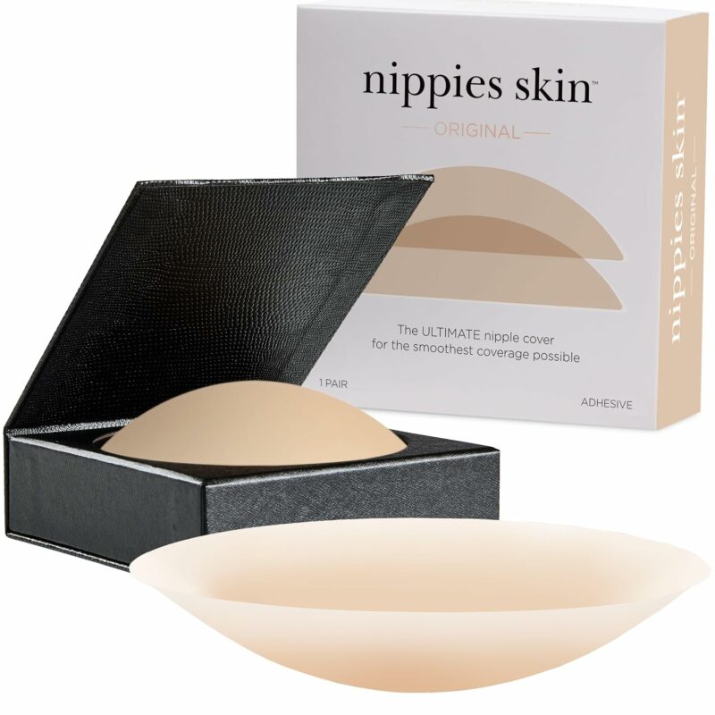 Nippies Nipple Covers for Women - Sticky Adhesive Silicone Pasties - Reusable Pasty Nipple Cover with Travel Box