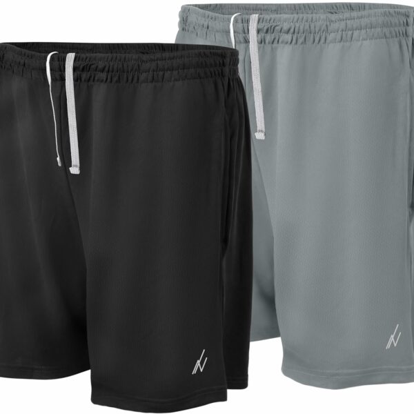NY Threads Mens Athletic Shorts 2 Pack Quick Dry Lightweight Running Workout Gym Shorts with Pockets