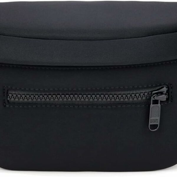 Pander Neoprene Fanny Pack 3 Pockets Waist Bag for Men & Women Fashion Water Resistant Hip Bum Bag with Adjustable Belt for Running Travel Hiking Workout Sports (Black, One Size)