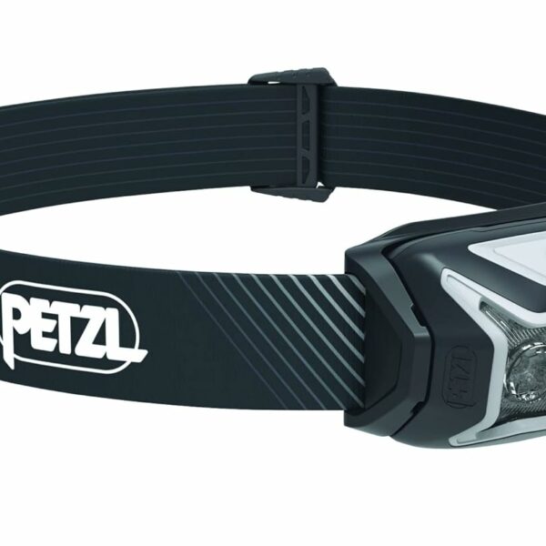 PETZL ACTIK CORE Headlamp - Powerful, Rechargeable 600 Lumen Light with Red Lighting for Hiking, Climbing, and Camping - Grey