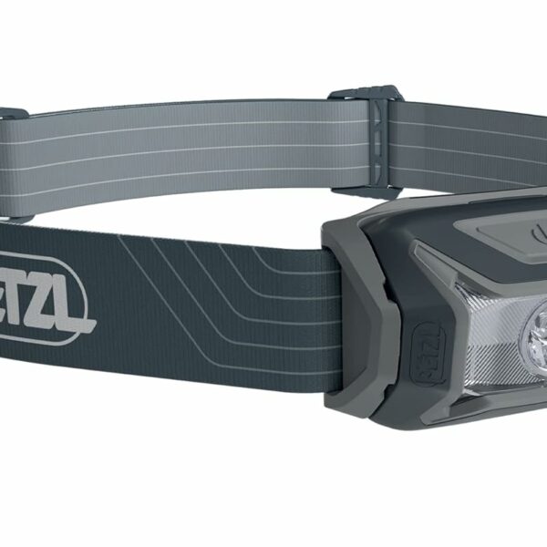 PETZL Tikka Headlamp - Compact 350 Lumen Light with Red Lighting, for Hiking, Climbing, Running, and Camping - Grey