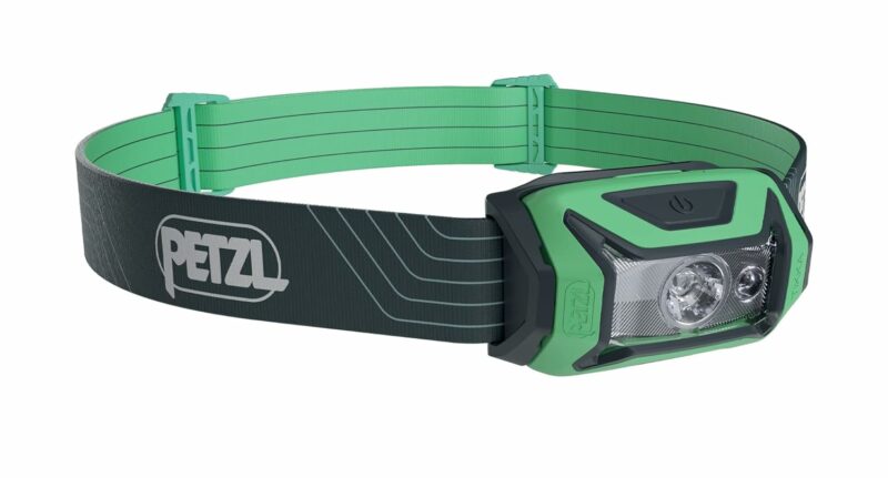 PETZL Tikka Headlamp - Compact 350 Lumen Light with Red Lighting, for Hiking, Climbing, Running, and Camping - Green