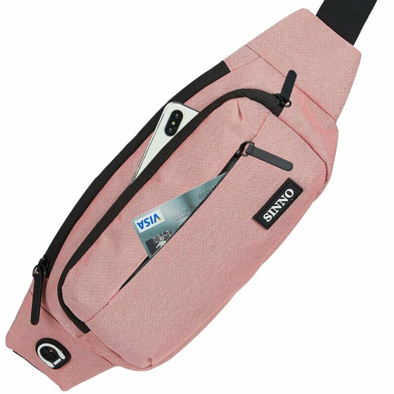 SINNO Large Crossbody Fanny Pack for Women Men Belt Bag With 4-Zipper Pockets for Travel Running Hiking Workout Dog Walking Outdoors Sport Fishing Waist Pack Bag Carrying All...