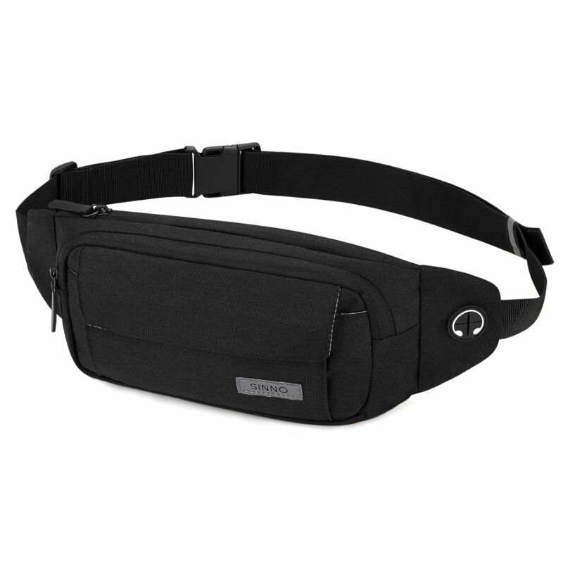 SINNO Large Crossbody Fanny Pack for Women Men Belt Bag With 4-Zipper Pockets for Travel Running Hiking Workout Dog Walking Outdoors Sport Fishing Waist Pack Bag Carrying All...