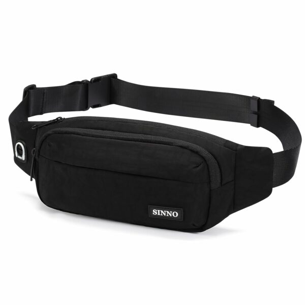 SINNO Large Crossbody Fanny Pack for Women Men Belt Bag With 4-Zipper Pockets for Travel Running Hiking Workout Dog Walking Outdoors Sport Fishing Waist Pack Bag Carrying All...