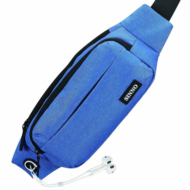 SINNO Large Crossbody Fanny Pack for Women Men Belt Bag With 4-Zipper Pockets for Travel Running Hiking Workout Dog Walking Outdoors Sport Fishing Waist Pack Bag Carrying All...