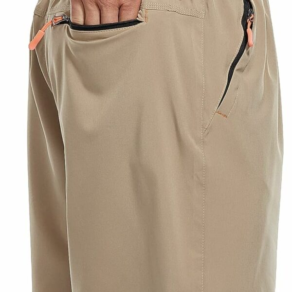 SPOSULEI Men's Athletic Hiking Shorts Water Resistant Quick-Dry Lightweight Outdoor Sweat Shorts with Zipper Pockets