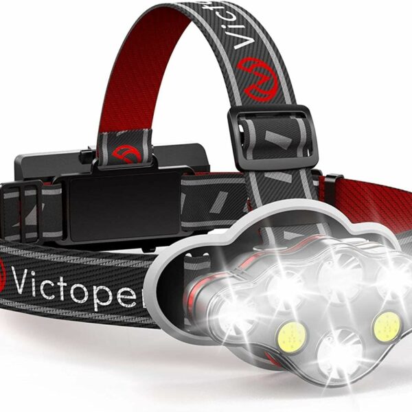 Victoper Rechargeable Headlamp, 8 LED High Lumen Super Bright Headlights with Red Light, USB Waterproof Head Flashlight, 8 Mode Head Lamp for Outdoor Running Fishing Working...