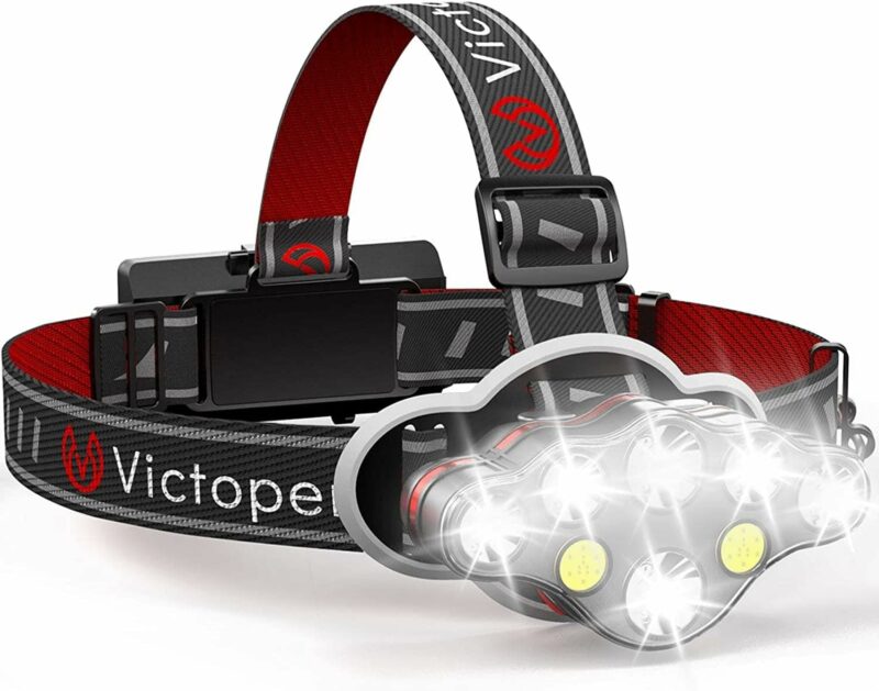 Victoper Rechargeable Headlamp, 8 LED High Lumen Super Bright Headlights with Red Light, USB Waterproof Head Flashlight, 8 Mode Head Lamp for Outdoor Running Fishing Working...
