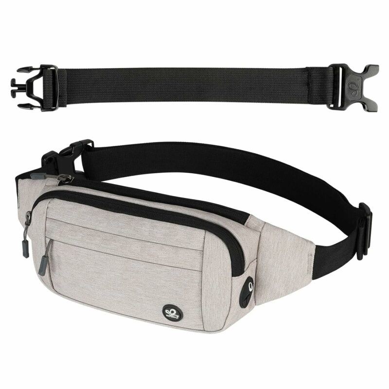 WATERFLY Fanny Pack Waist Bag: Small Hip Pouch Bum Bag Fannie Pack Phanny Fannypack Waistpack Bumbag Beltbag Sport Slim Fashionable for Jogging Hiking Hiker Woman Man