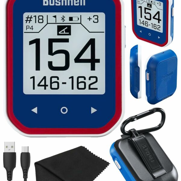Wearable4U - Bushnell Phantom 3 GPS Rangefinder Blue with BITE Magnetic Mount and GreenView with Lens Cleaning Cloth Bundle
