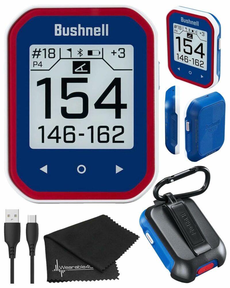 Wearable4U - Bushnell Phantom 3 GPS Rangefinder Blue with BITE Magnetic Mount and GreenView with Lens Cleaning Cloth Bundle