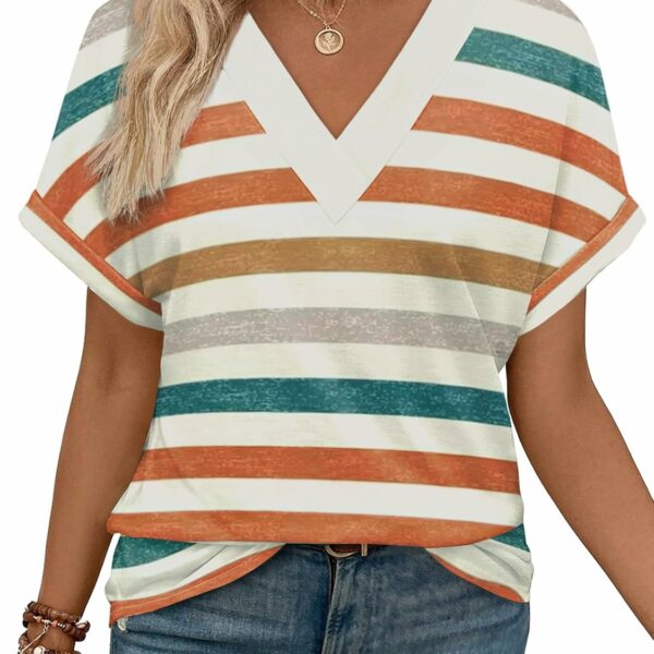 WIHOLL Womens Summer Tops Short Dolman Sleeve Shirts 2025 Fashion V Neck Outfits Clothes